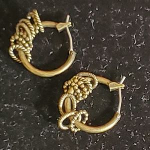 Bronze colored hoop earrings with oval loops